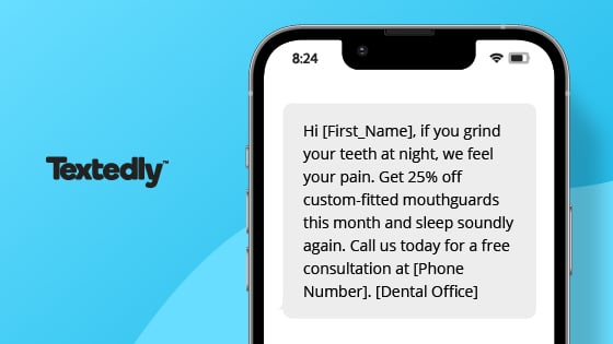 text message template for dental offices