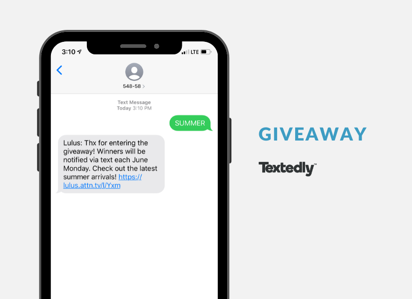 SMS Giveaway Contest Example