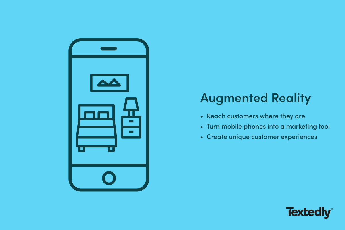 A visual depicting how augmented reality is used for mobile marketing