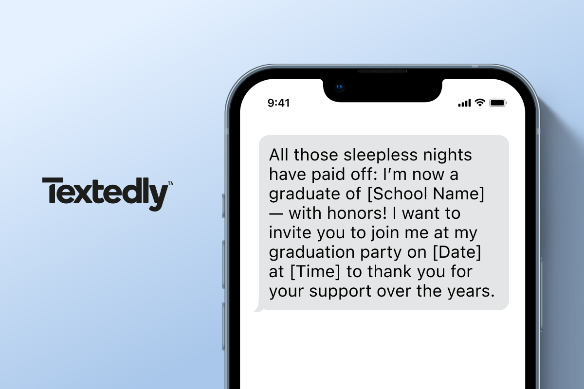College Graduation Invitation Text Message Example