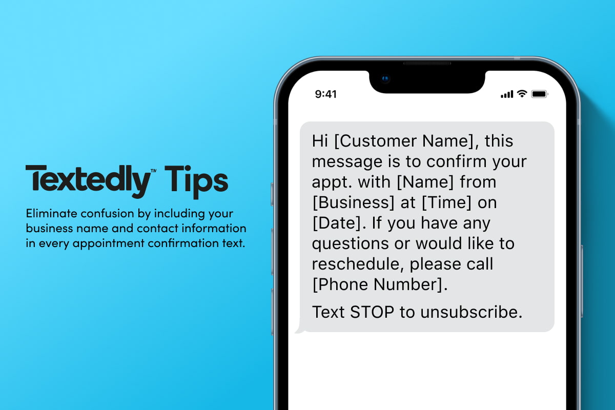 tip for writing a good appointment confirmation text, identify yourself