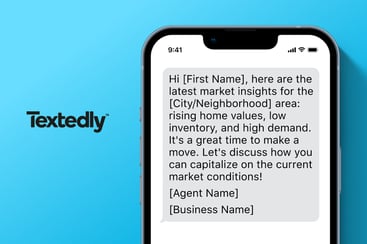 real estate text message template with market insights