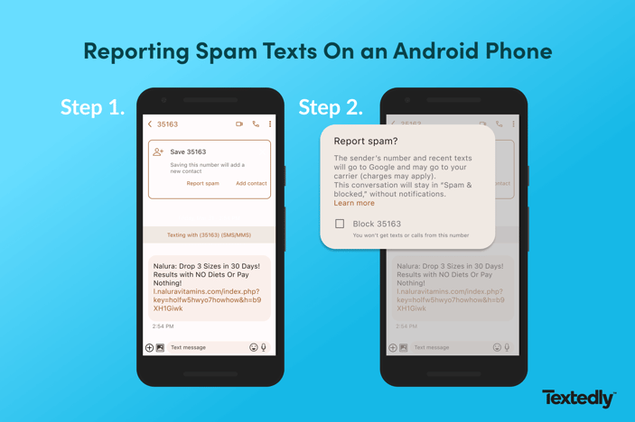 image showing how to filter and block spam text messages on an android device