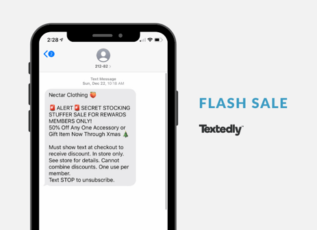 flash sale sms marketing example