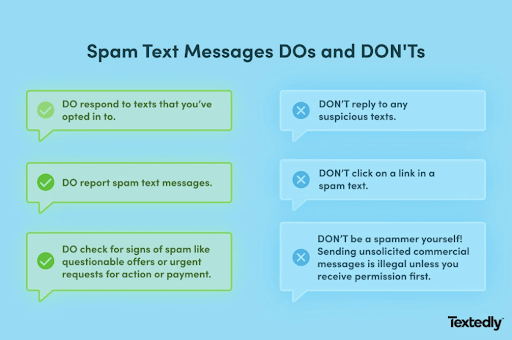 what to do if you get a spam text, do's and don'ts