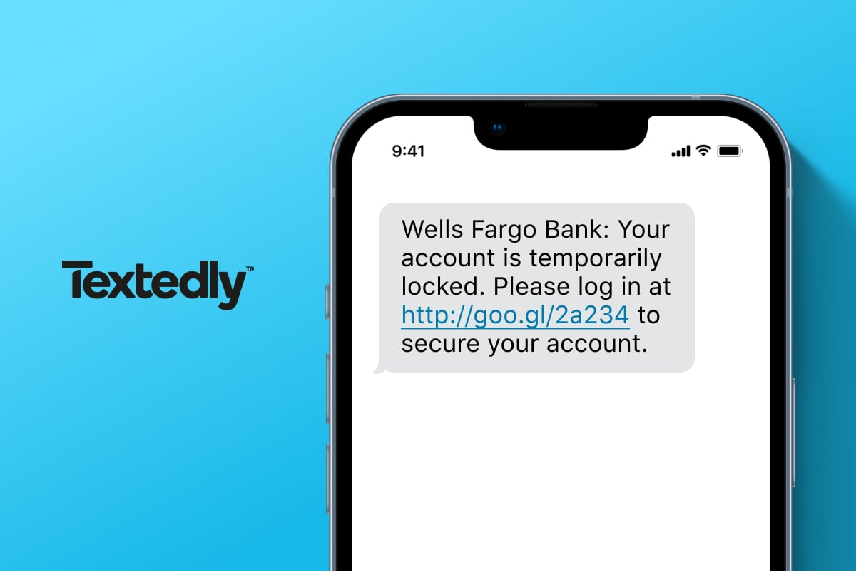 Verify your bank account spam text example