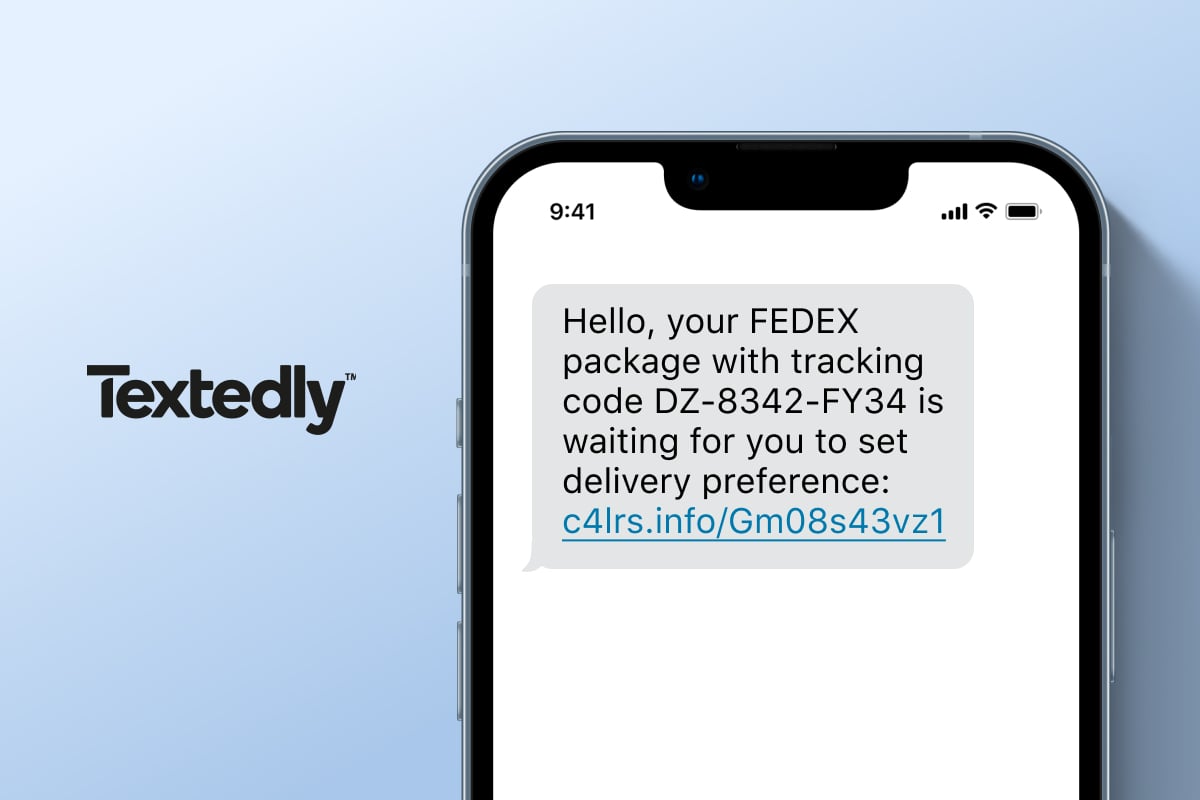 Package delivery scam text example