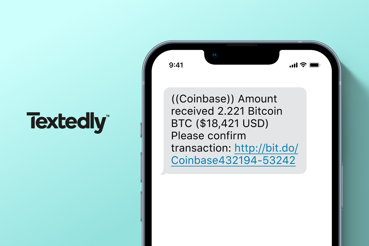 Bitcoin spam text message example