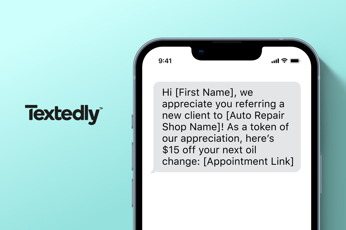 auto repair shop referral text message template