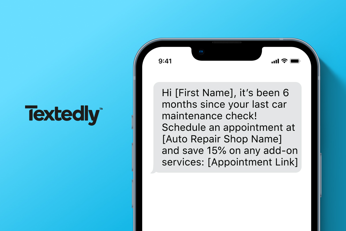 auto repair shop text message template