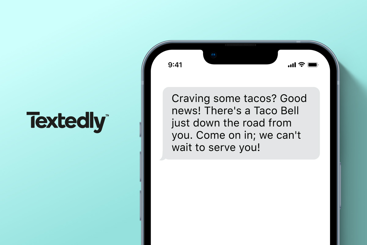 sample location-based text campaign from restaurant