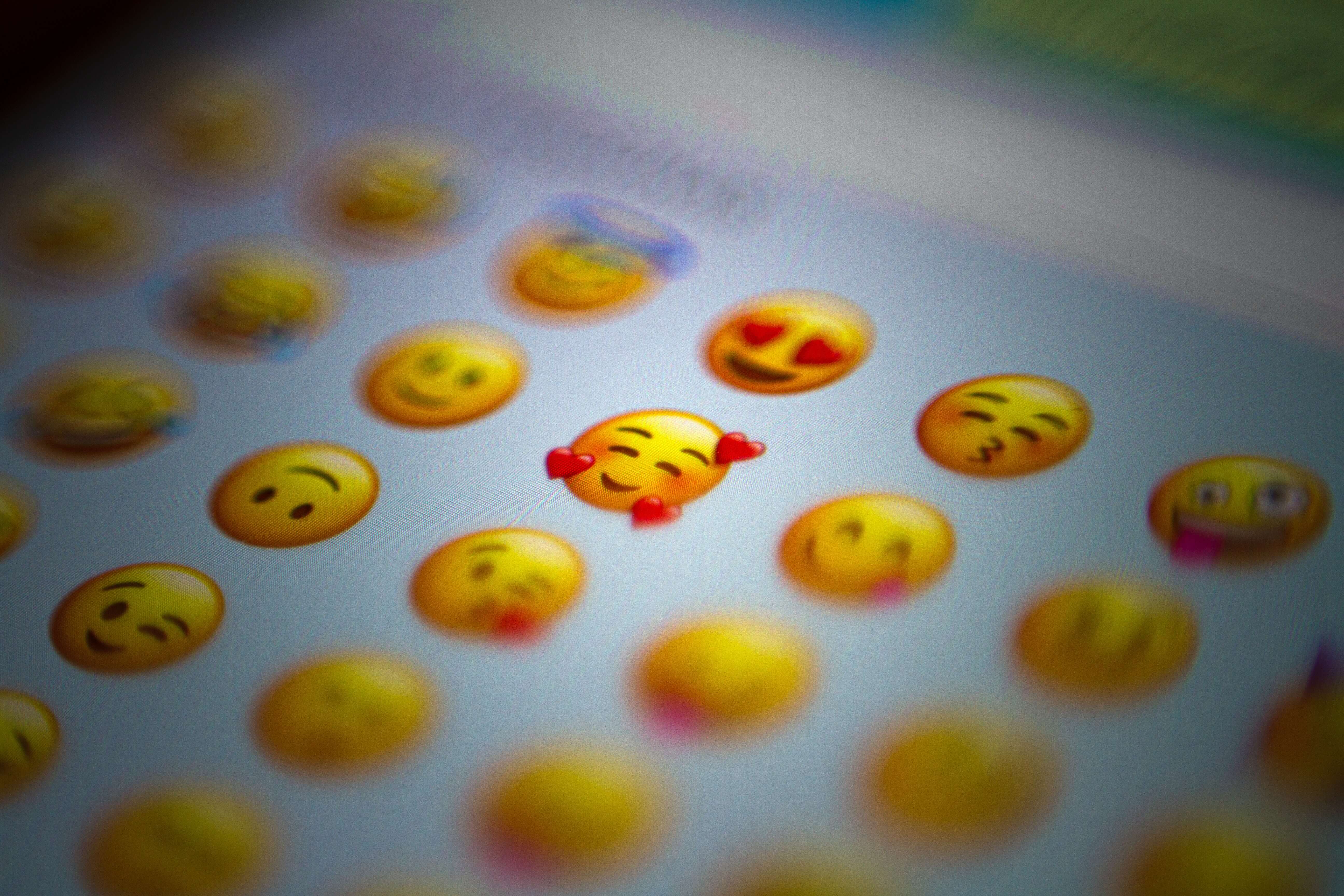 emojis on phone screen